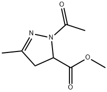 -delta-2-5-Pyrazolinecarboxylic  acid,  1-acetyl-3-methyl-,  methyl  ester  (3CI) Structure