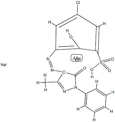 sodium [5-chloro-3-[(4,5-dihydro-3-methyl-5-oxo-1-phenyl-1H-pyrazol-4-yl)azo]-2-hydroxybenzene-1-sulphonato(3-)]chromate(1-) Structure