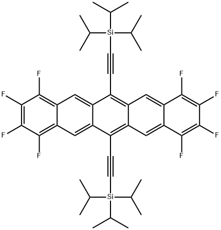 [(1,2,3,4,8,9,10,11-옥타플루오로-6,13-펜타센디일)디-2,1-에틴디일]비스[트리스(1-메틸에틸)실란 구조식 이미지