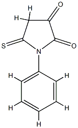 2,3,5(4)-Pyrroletrione,  1-phenyl-5-thio-  (1CI) 구조식 이미지