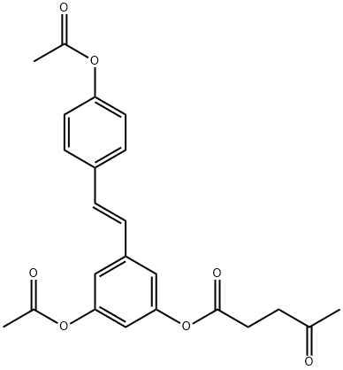 1-O-Levulinoyl Resveratrol Diacetate Structure