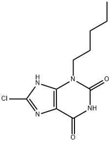 8-chloro-3-pentyl-7H-purine-2,6-dione 구조식 이미지