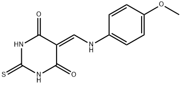 5-[(4-methoxyanilino)methylidene]-2-sulfanylidene-1,3-diazinane-4,6-dione Structure