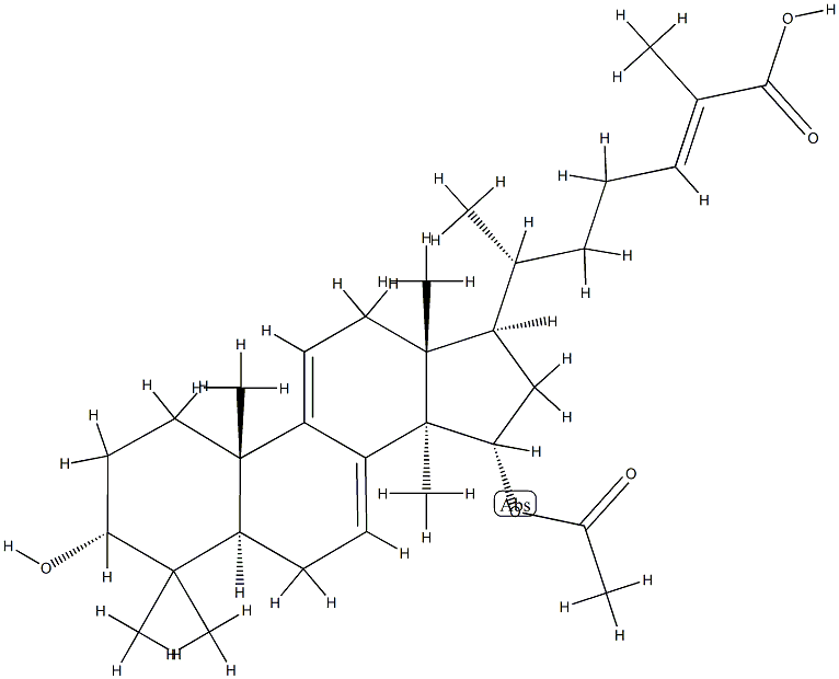 (24E)-3α-Hydroxy-15α-acetoxylanosta-7,9(11),24-triene-26-oic acid 구조식 이미지