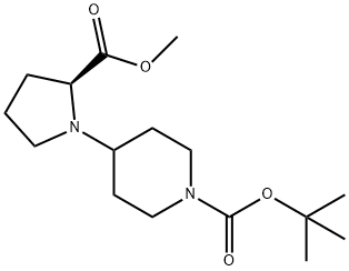 (S)-tert-butyl 4-(2-(Methoxycarbonyl)pyrrolidin-1-yl)piperidine-1-carboxylate：864291-82-7 Structure