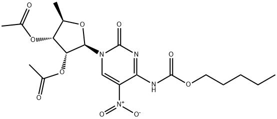 2'',3''-Di-O-acetyl-5''-deoxy-5-nitro-N4-(pentyloxycarbonyl)cytidine Structure