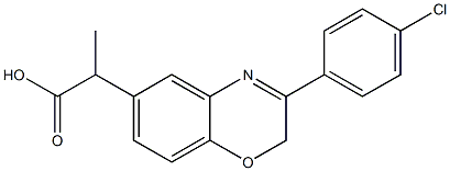 2-[8-(4-chlorophenyl)-10-oxa-7-azabicyclo[4.4.0]deca-2,4,7,11-tetraen- 4-yl]propanoic acid Structure