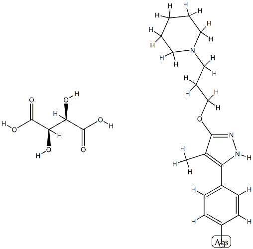 1-[3-[[5-(4-chlorophenyl)-4-methyl-1H-pyrazol-3-yl]oxy]propyl]piperidi ne, (2R,3R)-2,3-dihydroxybutanedioic acid Structure