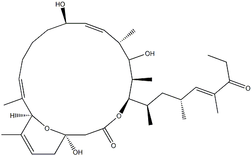 (23E)-13-O-De(2,6-dideoxy-β-D-arabino-hexopyranosyl)-23,24-didehydro-23-deoxy-17-hydroxyventuricidin B Structure