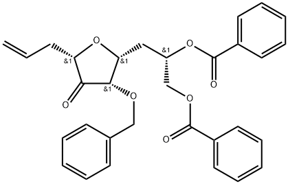 4,7-Anhydro-1,2,3,8-tetradeoxy-6-O-(phenylmethyl)-D-gluco-dec-1-en-5-ulose 9,10-dibenzoate 구조식 이미지
