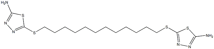 5-[12-[(5-amino-1,3,4-thiadiazol-2-yl)sulfanyl]dodecylsulfanyl]-1,3,4- thiadiazol-2-amine 구조식 이미지