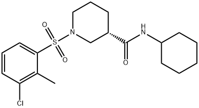(3S)-1-[(3-클로로-2-메틸벤젠)술포닐]-N-사이클로헥실피페리딘-3-카복사미드 구조식 이미지