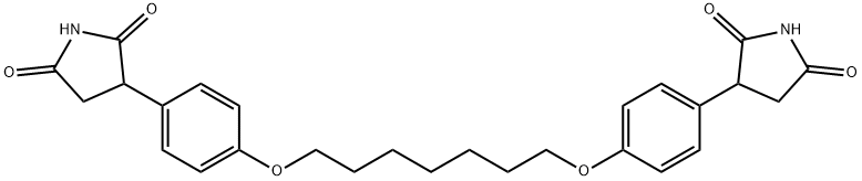 3-[4-[7-[4-(2,5-dioxopyrrolidin-3-yl)phenoxy]heptoxy]phenyl]pyrrolidin e-2,5-dione Structure