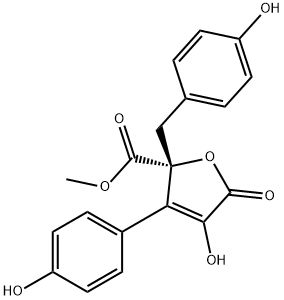 2-(4-Hydroxybenzyl)-3-(4-hydroxyphenyl)-4-hydroxy-5-oxo-2,5-dihydrofuran-2-carboxylic acid methyl ester Structure