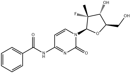 시티딘,N-벤조일-2'-데옥시-2'-플루오로-2'-메틸-,(2'R)-(9CI) 구조식 이미지