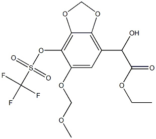 1,3-벤조디옥솔-4-아세트산,α-히드록시-6-(메톡시메톡시)-7-[[(트리플루오로메틸)술포닐]옥시]-,에틸에스테르 구조식 이미지