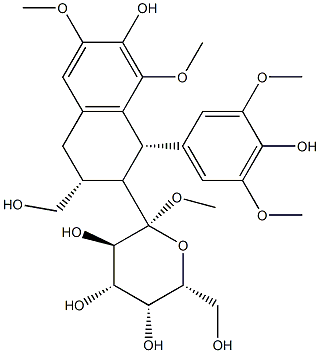 (+)-Lyoniresinol 9'-O-glucoside 구조식 이미지