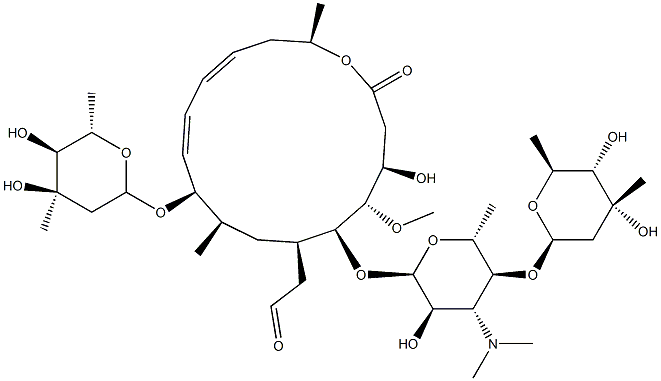 9-O-(2,6-Dideoxy-3-C-methyl-α-L-ribo-hexopyranosyl)leucomycin V Structure