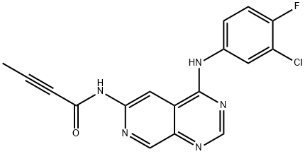 N-(4-[(-3-Chloro-4-fluorophenyl)amino]pyrido[3,4-d]pyrimidin-6-yl-2-butynamide Structure