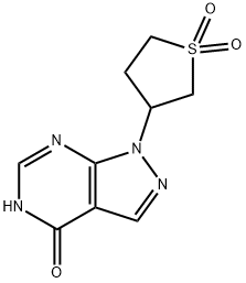 1-(1,1-dioxidotetrahydrothien-3-yl)-1,5-dihydro-4H-pyrazolo[3,4-d]pyriMidin-4-one 3-{4-oxo-1H,4H,5H-pyrazolo[3,4-d]pyriMidin-1-yl}-1$l {6}-thiolane-1,1-dione 구조식 이미지