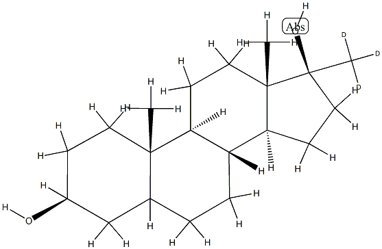 (3S,5S,8R,9S,10S,13S,14S,17S)-10,13-dimethyl-17-(trideuteriomethyl)-1,2,3,4,5,6,7,8,9,11,12,14,15,16-tetradecahydrocyclopenta[a]phenanthrene-3,17-diol Structure