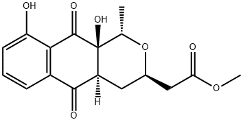 (1S)-3,4,4aα,5,10,10a-Hexahydro-9,10aβ-dihydroxy-1α-methyl-5,10-dioxo-1H-naphtho[2,3-c]pyran-3β-acetic acid methyl ester Structure