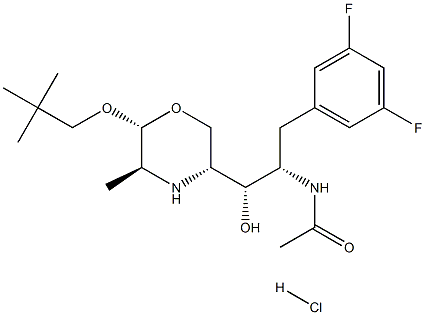 AcetaMide, N-[(1S,2S)-1-[(3,5-difluorophenyl)Methyl]-2-[(3R,5S,6R)-6-(2,2-diMethylpropoxy)-5-Methyl-3-Morpholinyl]-2-hydroxyethyl]-, (HCl salt) 구조식 이미지