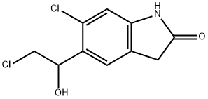 Ziprasidone IMpurity (6-Chloro-5-(2-Chloro-1-Hydroxy-Ethyl)-1,3-Dihydro-Indol-2-One) 구조식 이미지