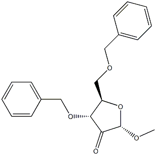 Methyl 3,5-di-O-benzyl-2-keto-alpha-D-ribofuranoside Structure