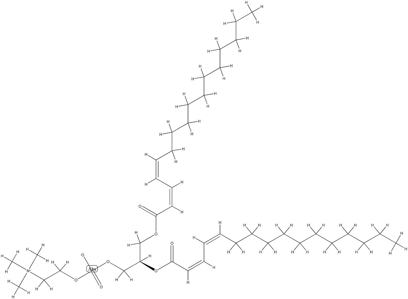 3,5,9-Trioxa-4-phosphapentacosa-11,13-dien-1-aminium, 4-hydroxy-N,N,N- trimethyl-10-oxo-7-((1-oxo-2,4-hexadecadienyl)oxy)-, hydroxide, inner  salt, 4-oxide, (R-(all-E))- Structure