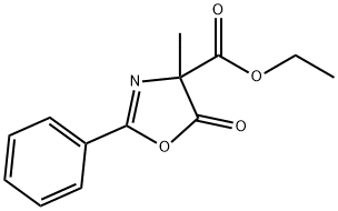 4-Oxazolecarboxylic  acid,  4,5-dihydro-4-methyl-5-oxo-2-phenyl-,  ethyl  ester Structure