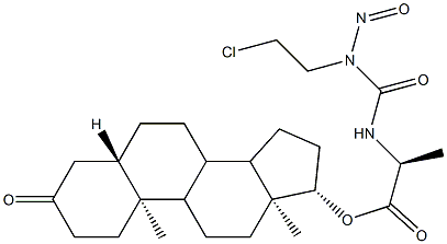 2-chloroethylnitrosocarbamoylalanine 17-dihydrotestosterone ester Structure