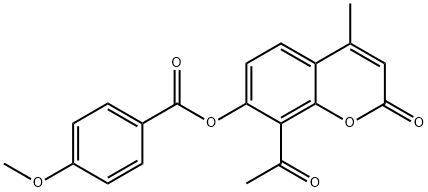 8-acetyl-4-methyl-2-oxo-2H-chromen-7-yl 4-methoxybenzoate 구조식 이미지