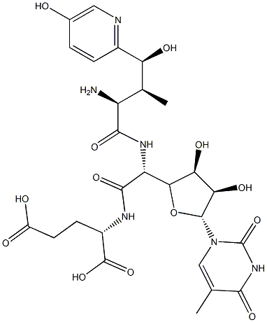 N-[2-[(2R)-5α-(3,4-Dihydro-5-methyl-2,4-dioxopyrimidin-1(2H)-yl)tetrahydro-3β,4β-dihydroxyfuran-2α-yl]-N-[(3S,4S)-4-hydroxy-4-(5-hydroxypyridin-2-yl)-L-valyl]-L-glycyl]-L-glutamic acid Structure