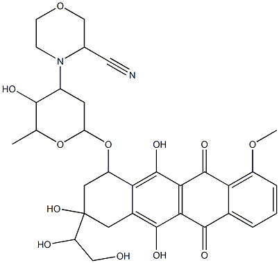 alpha-3'-Deamino-3'-(3-cyano-4-morpholinyl)-13-dihydroadriamycin 구조식 이미지