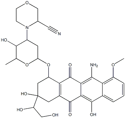 beta-3'-Deamino-3'-(3-cyano-4-morpholinyl)-12-imino-13-dihydroadriamycin 구조식 이미지