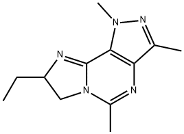 1H-Imidazo(1,2-c)pyrazolo(3,4-e)pyrimidine, 8-ethyl-7,8-dihydro-1,3,5- trimethyl- 구조식 이미지