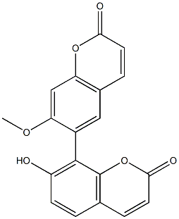 7'-Hydroxy-7-methoxy-6,8'-bi[2H-1-benzopyran]-2,2'-dione 구조식 이미지