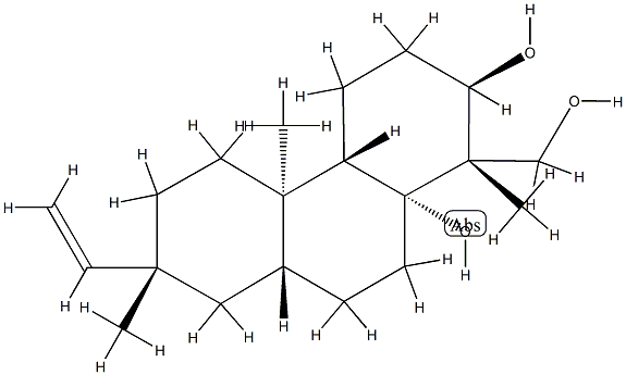 (1S,4aα,8aα)-7β-Ethenyltetradecahydro-1β-(hydroxymethyl)-1,4bβ,7-trimethyl-2α,10aβ-phenanthrenediol 구조식 이미지