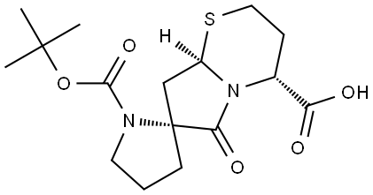 Spiro[pyrrolidine-2,7'(6'H)-[2H]pyrrolo[2,1-b][1,3]thiazine]-1,4'-dicarboxylic acid, tetrahydro-6'-oxo-, 1-(1,1-diMethylethyl) ester, (2R,4'R,8'aR)- 구조식 이미지