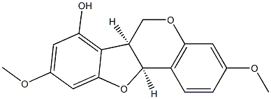 [6aS,(+)]-6aβ,11aβ-Dihydro-3,9-dimethoxy-6H-benzofuro[3,2-c][1]benzopyran-7-ol Structure