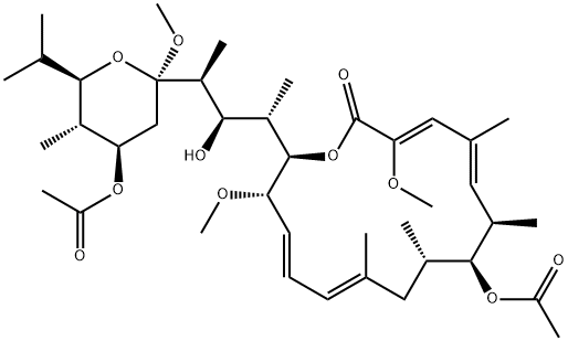 21-O-Acetyl-21-O-de(3-carboxy-1-oxo-2-propenyl)-2-demethyl-2-methoxy-24-methyl-19-O-methylhygrolidin 7-acetate 구조식 이미지