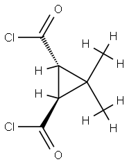 1,2-Cyclopropanedicarbonyldichloride,3,3-dimethyl-,trans-(9CI) Structure