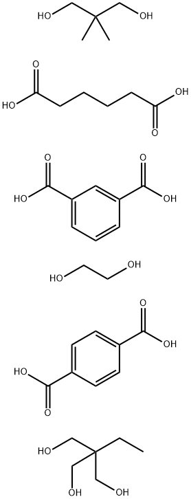 1,3-벤젠디카르복실산,1,4-벤젠디카르복실산중합체,2,2-디메틸-1,3-프로판디올,1,2-에탄디올,2-에틸-2-(히드록시메틸)-1,3-프로판디올및헥산이산 구조식 이미지