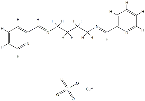 N,N'-비스(2-피리딜메틸렌)-1,4-부탄디아민(N,N',N",N"')-Cu(II)디퍼클로레이트 구조식 이미지