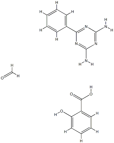 Benzoic acid, 2-hydroxy-, reaction products with ethylated methylated formaldehyde-6-phenyl-1,3,5-triazine-2,4-diamine condensate 구조식 이미지