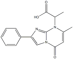 2-(7-Methyl-5-oxo-2-phenyl-5H-imidazo1,2-aüpyrimidin-8-yl)propionic acid Structure