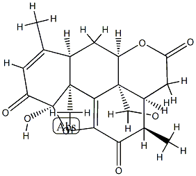 (1R,5β)-1,11-Epoxy-1,20-dihydroxypicrasa-3,9(11)-diene-2,12,16-trione Structure