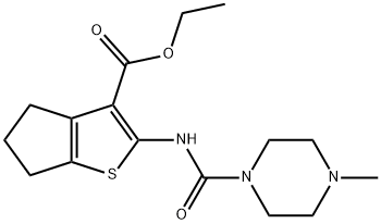 ethyl 2-(4-methylpiperazine-1-carboxamido)-5,6-dihydro-4H-cyclopenta[b]thiophene-3-carboxylate 구조식 이미지
