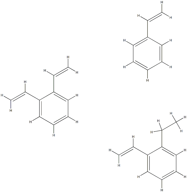 에틸비닐벤젠-디비닐벤젠-스타이렌 공중합체 구조식 이미지